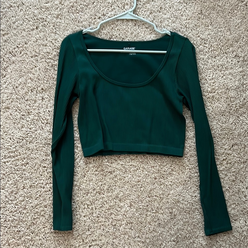 Garage Green Fitted Long Sleeve Bodysuit